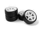 Falken Azenis Drift Tire/HRE C106 Wheel White (6mm OS) 4pcs