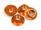 SERRATED FLANGE NUT M4 (ORANGE/4pcs)