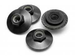 FLANGED LOCK NUT M5x8mm (BLACK/4pcs)