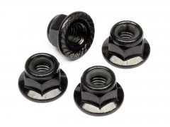 FLANGED LOCK NUT M5 (BLACK/4pcs)