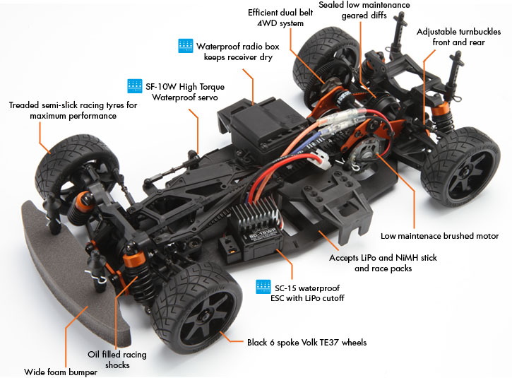 無名ブラックモーターラジコン　HPI RS4スポーツ2